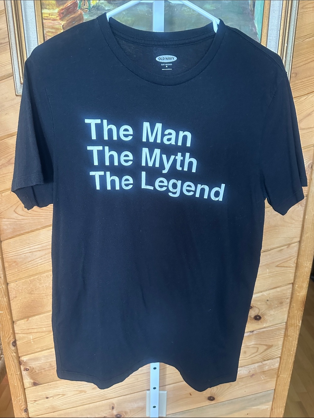 Old Navy The Man The Myth The Legend Black Short Sleeve Tee
